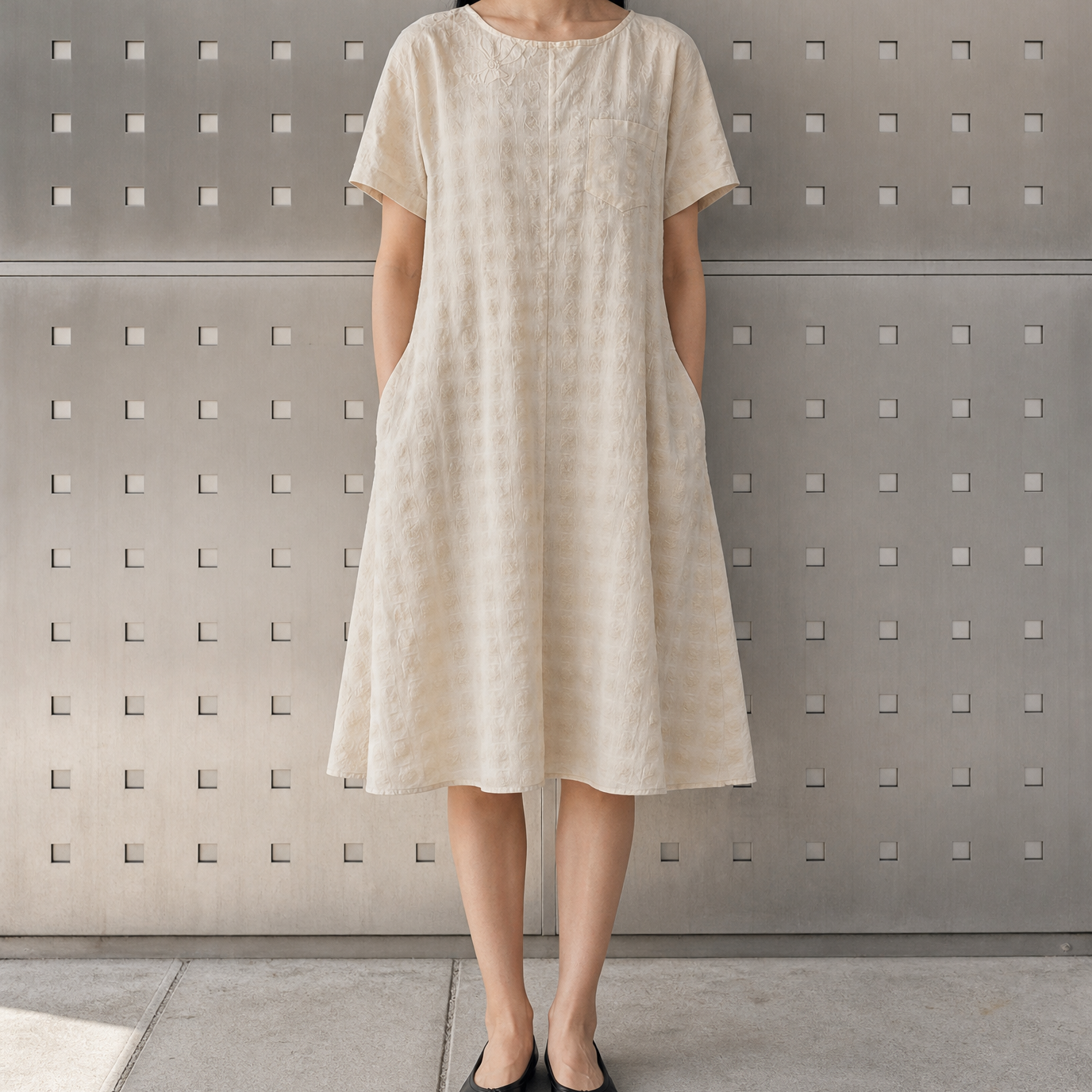 GINGHAM MIDI DRESS