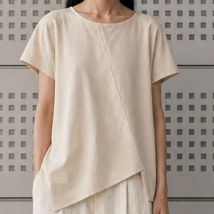 ASYMMETRIC JERSEY TEE