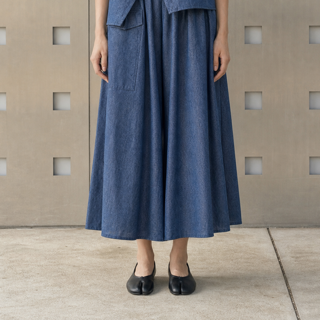 DENIM WIDE CULOTTES