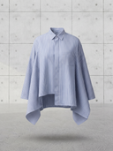 Wide Cut Draped Stripe Shirt
